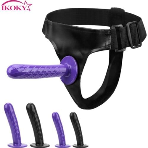 IKOKY S/L Silicone Big Dildo Sex Toys For Woman Lesbian Anal Vagina Massager Strap-on Dildo Panties Wearble Realistic Dildo