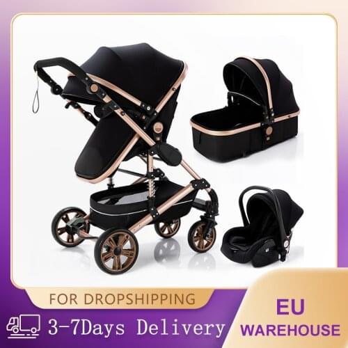 3 in 1 Baby Stroller High Landscape Stroller Baby Carriage Foldable Stroller Double-sided Newborn Pushcart Traveling Baby Cart