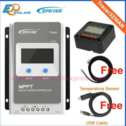 New EP Tracer3210AN LCD MPPT 30A Solar Charge Controller 30amps 12V 24V 100VDC Solar Panel Battery Charge Controller Regulators
