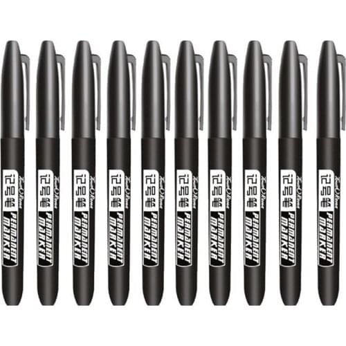 10pcs Lot Black Red Blue Oily Ink Marker Pen Dry Fast Permanent Waterproof Mark CD Fabric Painting School Office Stationery