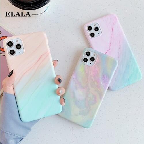Matte Marble Case for iPhone SE 2020 12 Mini 11 Pro Max XR X XS 6 7 8 Plus Fashion Colorful Soft Silicone Protective Back Cover
