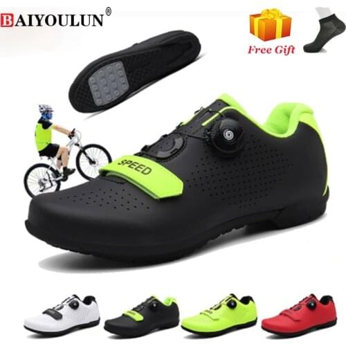MCheap Cycling Shoes SPD Cleat Men Outdoor Breathable Self-locking Mountain Bike Shoes Women Bicycle Racing Sneakers MTB Shoes