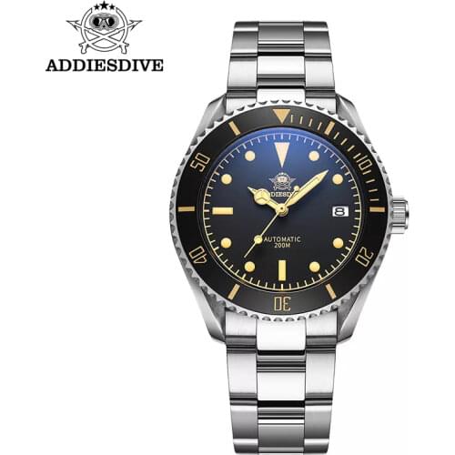 AD2101 Addies Dive Brand New Men Diving Watch Luminous Dial Stainless Steel Watch 20ATM Water Resistant NH35 Automatic Watches