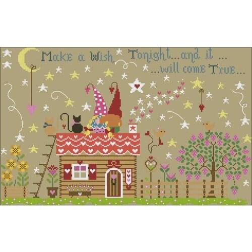Make a wish cartoon patterns Counted Cross Stitch 11CT 14CT DIY Chinese Cross Stitch Kits Embroidery Needlework Sets home decor