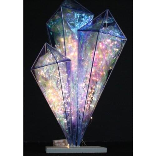 New diamond shape PVC film with fairy lights Roman Column Road Leads for Wedding Centerpieces Welcome Area Decoration Props