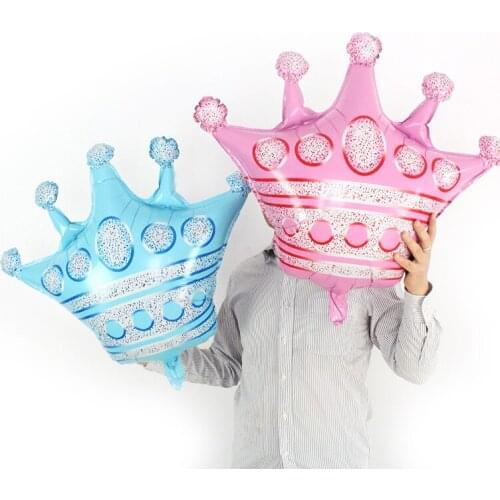 New Crown Aluminum Balloons Children Toy Party Birthday Balloon blue pink crown Wholesale high quality gender reveal urodziny