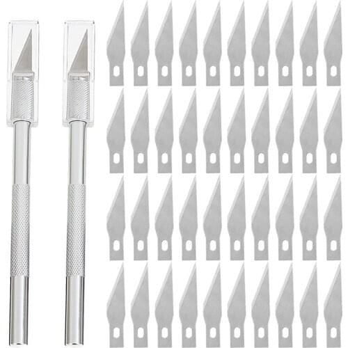 102 Pcs Art Carving Knife 2 Pcs Knife Upgrade Precision Carving Craft Knife Hobby Knife with 100 Pcs Blades for Cutting