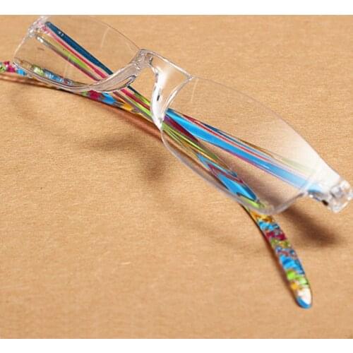 Men Women Plastic Frameless Ultra-light Reading Glasses Eyewear Retro Stripe Resin Eyeglasses R102