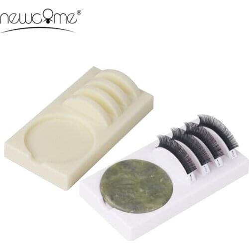 NEWCOME Eyelash Extension Grafing Assistor Durable Pallet Eyelash Adhensive Jade Holder Eye Lashes Storage Tool