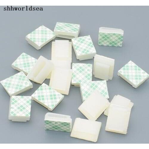 Shhworldsea 1000pcs 13*16 white color Car Wire Cable Clip,Desk Finishing Clip, Adhesive Car Cable Clips