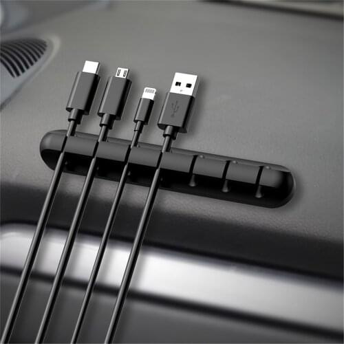 Silicone Porous Data Cable Wire Organizer Earphone Clip Charger Cord Holder Car Cable Winder Wire Clip Holder Desk Accessories