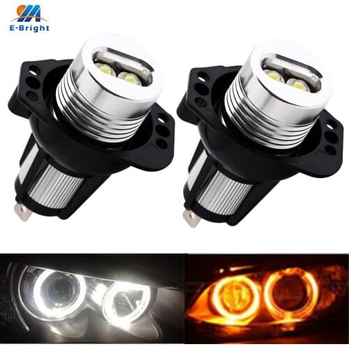 YM E-Bright 1Set(2PCS) 2X6W Light Led Angel Eyes Bulb White Blue Amber Red For BMW E90 3 Series Sedan