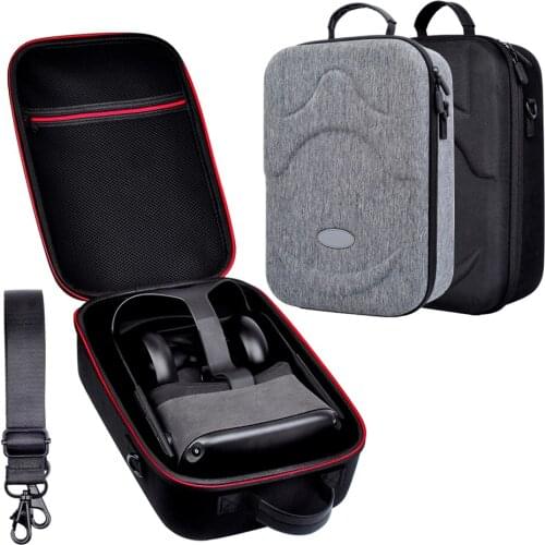 Waterproof Protective Storage Case Bag for Oculus Quest VR Headset & Accessories with Strap Buckle Card Position Inner Grid Bag