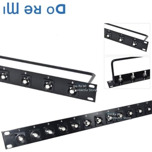 High quality brushed aluminum alloy 1U 19 inch 8way 12 way video BNC cabinet jumper frame Q9 panel wiring distribution frame