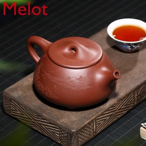 Yixing Purple Clay Teapot Pure Handmade Famous Shipiao Teapot Large Capacity Teapot Kung Fu Tea Set Teapot Household