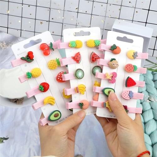 Fashion Sweet Fruit Hairpins Set Hair Accessories for Children Girls Korean Cartoon Hair Clips Kawaii Barrettes Headband заколки