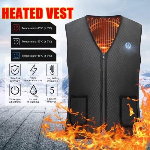 Heated Vest USB Charging Heated Magnetic Therapy Intelligent Heated Vest Warm Vest Electric Heating Clothing Unisex for Outdoor