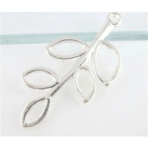 10pcs 11934 Leaf Connector Charms Silver Plated Pendants Jewelry Making DIY Handmade