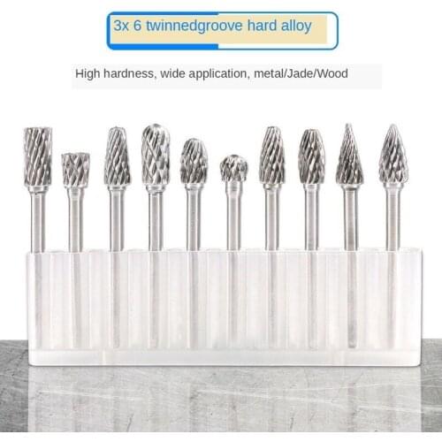10pcs Tungsten Carbide Drill Bits for Metal Burr Tungstenio Burs Cnc Milling Cutter Dremel Mini Cone Drill Set Accessories