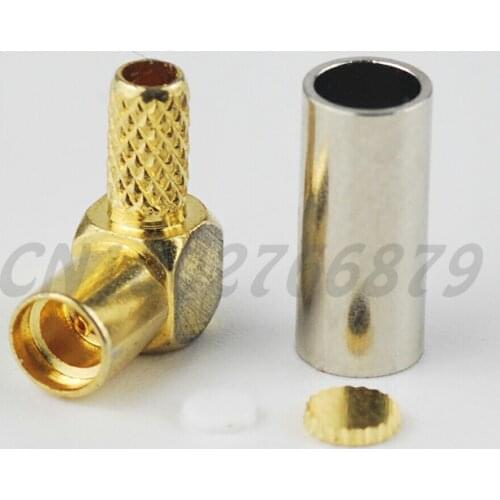 100pcs RF electrical wire terminal connector MMCX Crimp Jack Right Angle female connector for coaxial cable RG316 RG174 LMR100