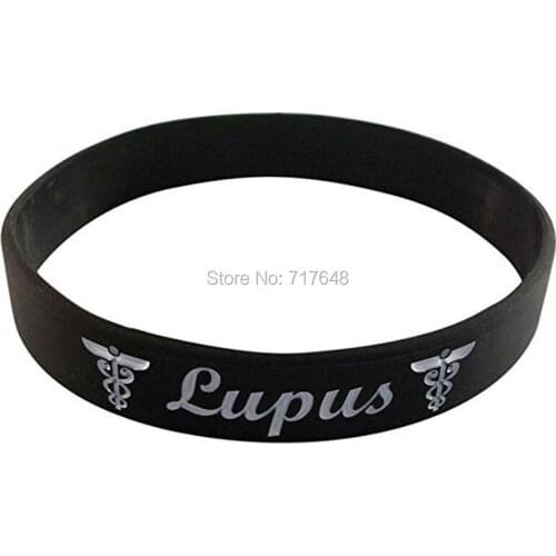 100pcs Medical Alert Lupus wristband silicone bracelets free shipping by epacket A