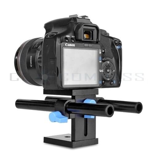 15mm Rail Rod Support System Baseplate Mount For DSLR Follow Focus Rig 5D2 5D3