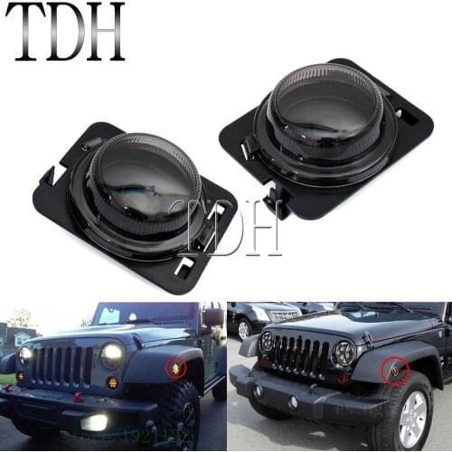 2pcs ABS Car Accessories Wheel Eyebrow Turn Signal Light Protector Cover Decoration Trim Stickers For Jeep Wrangler 2007-2016