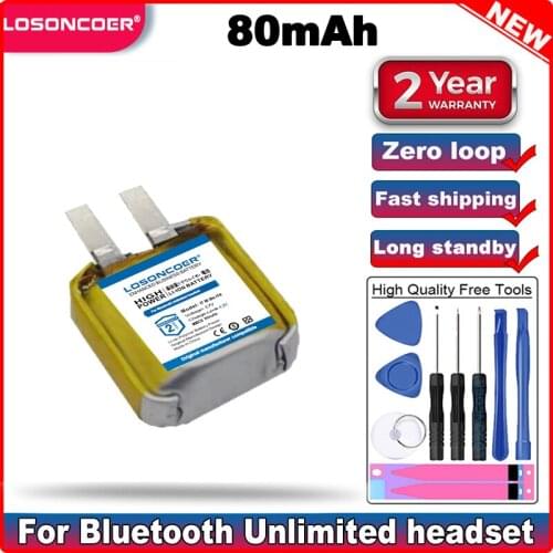 2pcs Good Quality Battery 80mAh For iphone i7 i8 i9s i10 For xiaomi for huawei Bluetooth Unlimited headset battery Deaf-aid