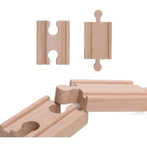 2pcs Female-Female Male-Male Wooden Train Tracks Set Adapters Railway Accessories Eucational Toys bloques de construccion
