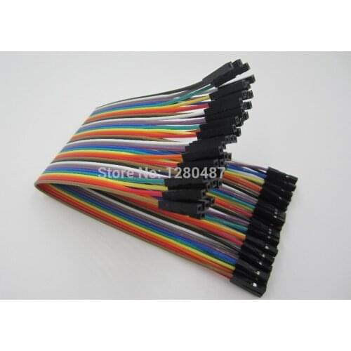 40pcs=1ROW in Row Dupont Cable 20 cm 2.54mm 1pin 1p-1p Female to Female Jumper Wire Wholesale