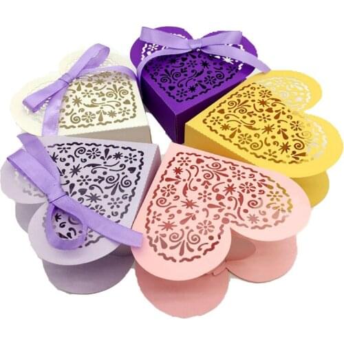 50 Pcs Hollow Wedding Candy Box Sweet Boxe Luxury Wedding Party Supplies Creative Laser Cutting Candy Box Wedding Gift 7zSH153
