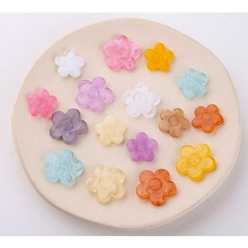 6pcs Summer Resin Earrings For Women Simple Fresh Translucent Perforated Flowers Earrings Diy Jewelry Hair Accessories Material