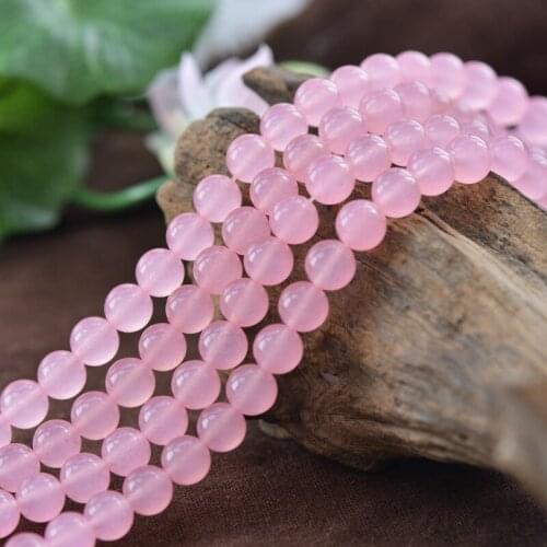 Joanlyn Grade A Natural Pink Jade Beads 4mm 6mm 8mm 10mm 12mm 14mm Smooth Polished Round 15 Inch Strand JA35