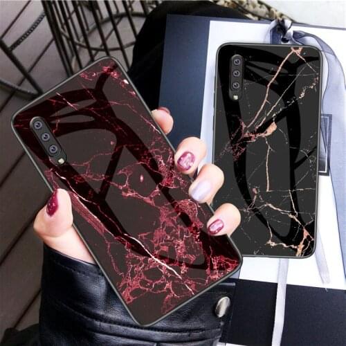 Luxury Marble Tempered Glass Case For Samsung Galaxy S10 S10e S9 S8 S7 Edge Note 8 Note 9 Note 10 10+ Pro Back Protective Cover