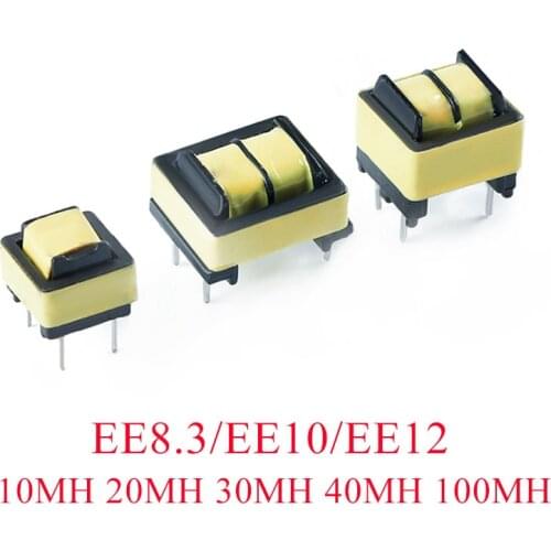 10Pcs EE8.3 EE10 EE12 Common Mode Inductance LED Power Filter Inductance Coil 10mH 20mH 30mH 50mH 100MH Coil Transformer