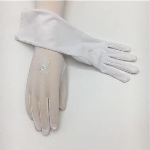 Summer Women Sunscreen Embroidered Gloves Fashion Medium-long Thin Elastic Etiquette Gloves Driving Car Accessories Unisex