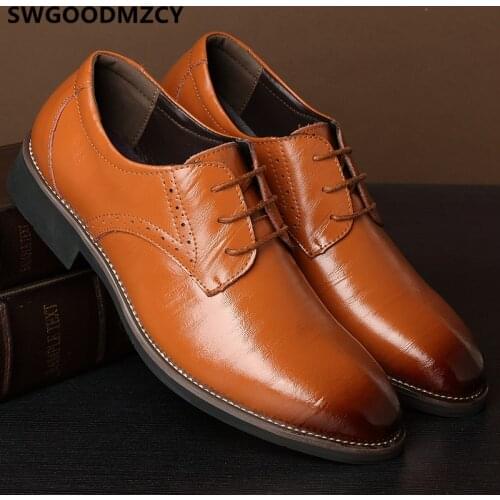 Mens Wedding Shoes Genuine Leather Brown Shoes Men Oxford Black Party Shoes Men Office Blue Zapatos De Hombre De Vestir Formal