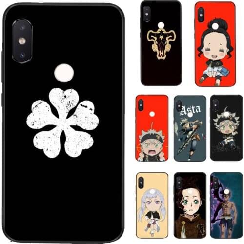 FHNBLJ anime Black Clover Custom Soft Phone Case for Xiaomi Redmi 5 5Plus 6 6A 4X 7 7A 8 8A 9 Note 5 5A 6 7 8 8Pro 8T 9