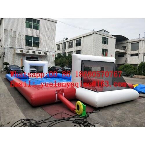 Factory direct inflatable slide, inflatable castle, inflatable football field, foam soccer field Rainbow football field BYS544