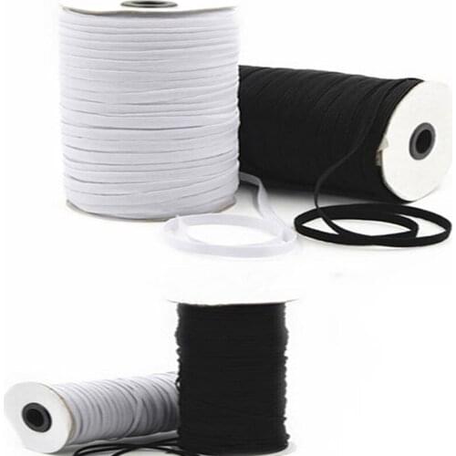 5 Yds White Black Flat Rubber Band High Elastic Elastic Band DIY Masks Material Trim Sewing Stretch Rope Mask Accessories 3~12mm