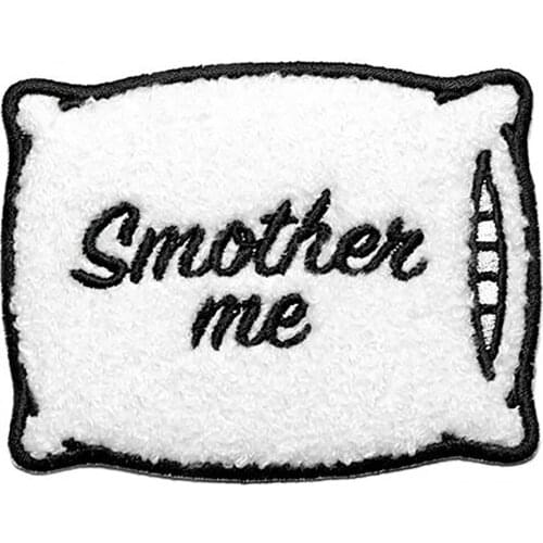 Smother Me Pillow Chenille Embroidery Patches Soft Fabric Cute Custom Shape Iron on Clothing Applique Customized Jackets DIY