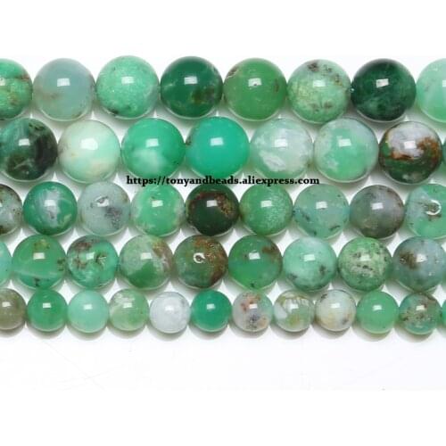 Semi-precious Stones A quality Australia Chrysoprase Jades Stone Round Loose Beads 6 8 10 MM Pick Size