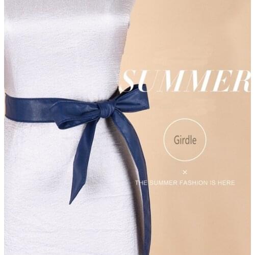 Fashion Dress Corset Waistband Autumn Winter Wide Belts For Women Pu Leather Ties Bow Black White Female Slim Wedding Waist Belt