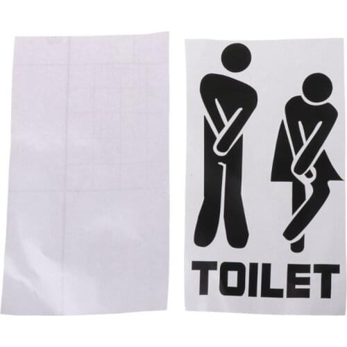 Removable Cute Man Woman Washroom Toilet WC Sign Stickers Family DIY Home Decor