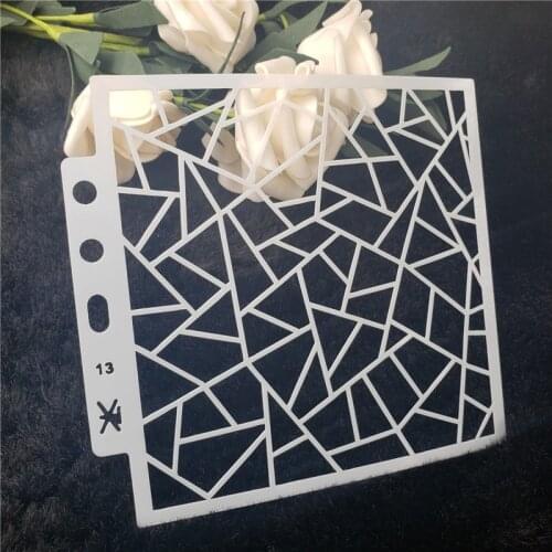 Scrapbook Rhombus Manual Painting Template Hollow Spray Masked Version Spray Pattern Drawing Masked Hollow Template Lace Ruler