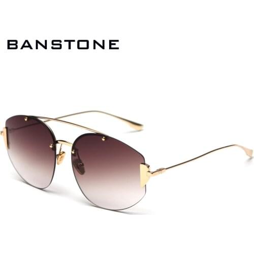 BANSTONE 2020 Rimless Sunglasses Women Gradient Sun Glasses Ladies Gafas de sol Shades UV400