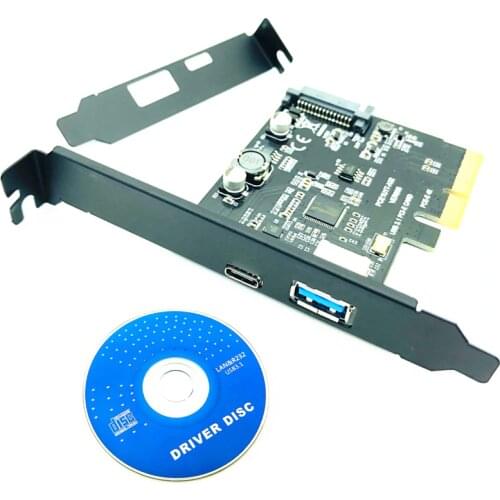 USB 3.1 Type C PCIe Expansion Card PCI-E to USB3.1 GEN 2 10Gbps USB Type-C + USB3.0 Type A Riser Card PCI Express x4 USB Adapter