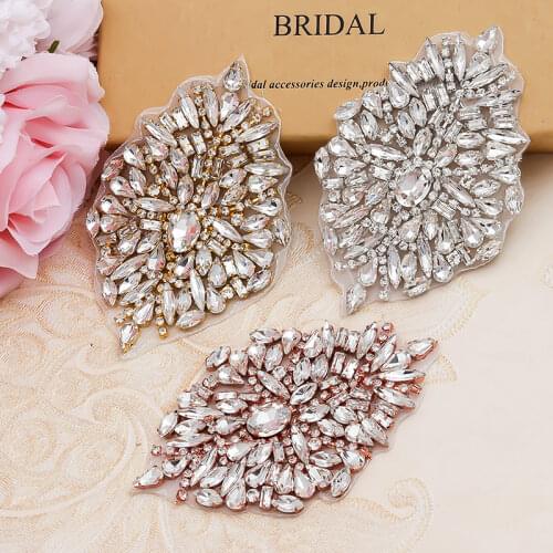WENXI Strass Rhinestones Applique Iron On Patch One Pair DIY Crystal Patch Rhinestone Sewing Appliques For Shoes swarovski WX889
