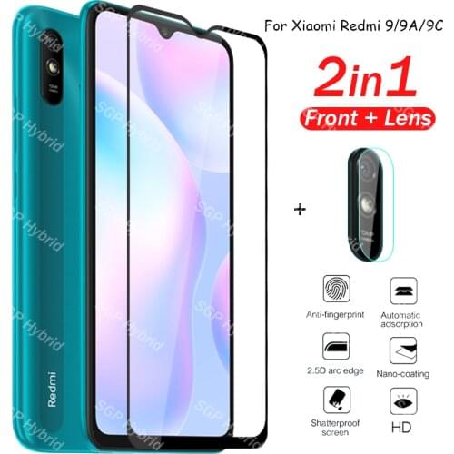 2in1 tempered glass for xiaomi redmi 9 9a 9c camera screen protector for xiaomi xiomi xaomi redmi 9 a c a9 c9 safety glass film