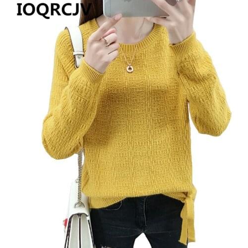 2019 Autumn Winter New Sweater Women Long Sleeve Pullover Female O-Neck Sweaters Casual Knitted Sweaters Pull Femme Jumpers R539